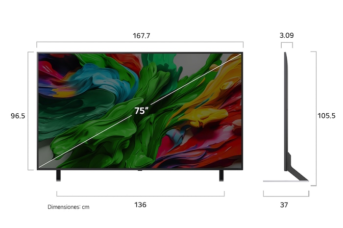 LG Pantalla 75 pulgadas LG AI QNED evo QNED85 MiniLED 4K Smart TV 2025, 75QNED85ASG