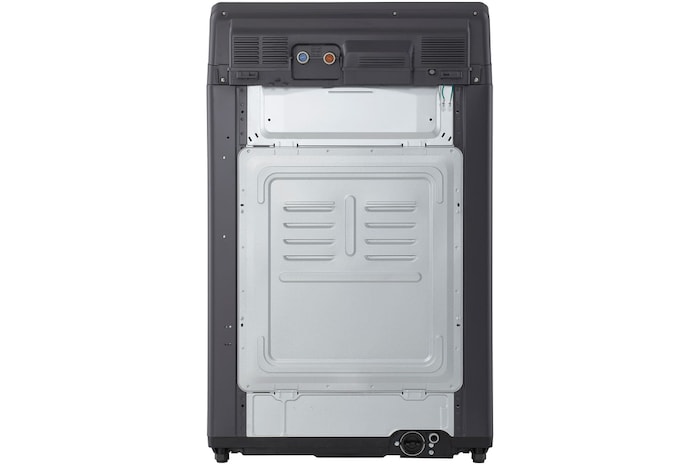 back view of top loading washing machine