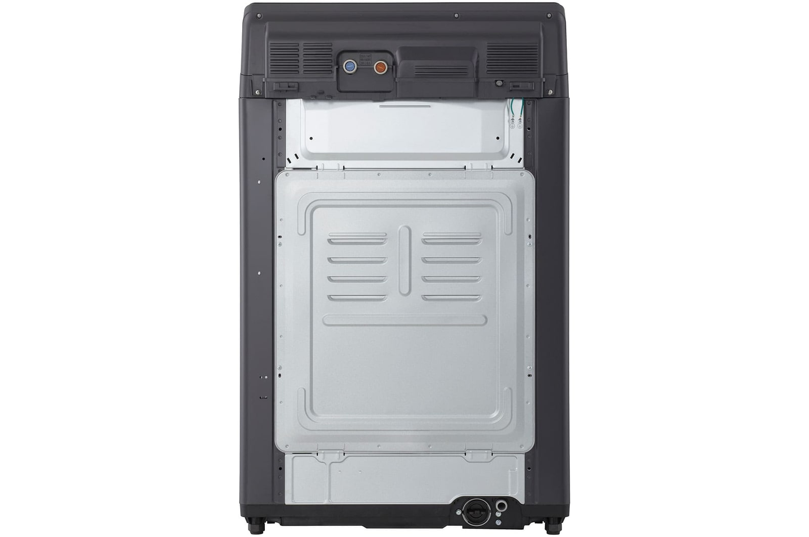 back view of top loading washing machine