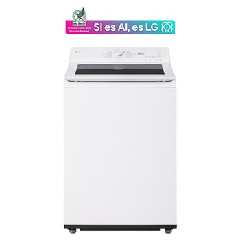 Vista frontal de Lavadora LG Carga Superior AI DD™ (Inteligencia Artificial) TurboWash™ con Perilla + Panel LED táctil 25kg - Blanco - WT25EWTX6 WT25EWTX6