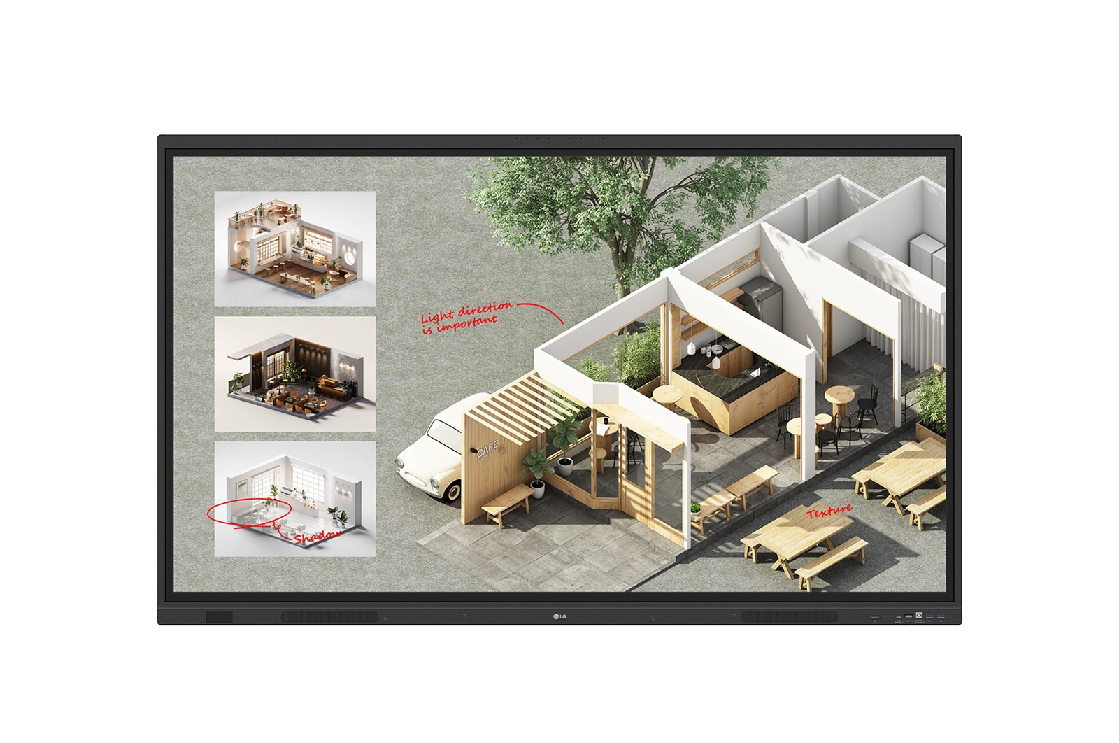 Vista frontal con imagen de relleno