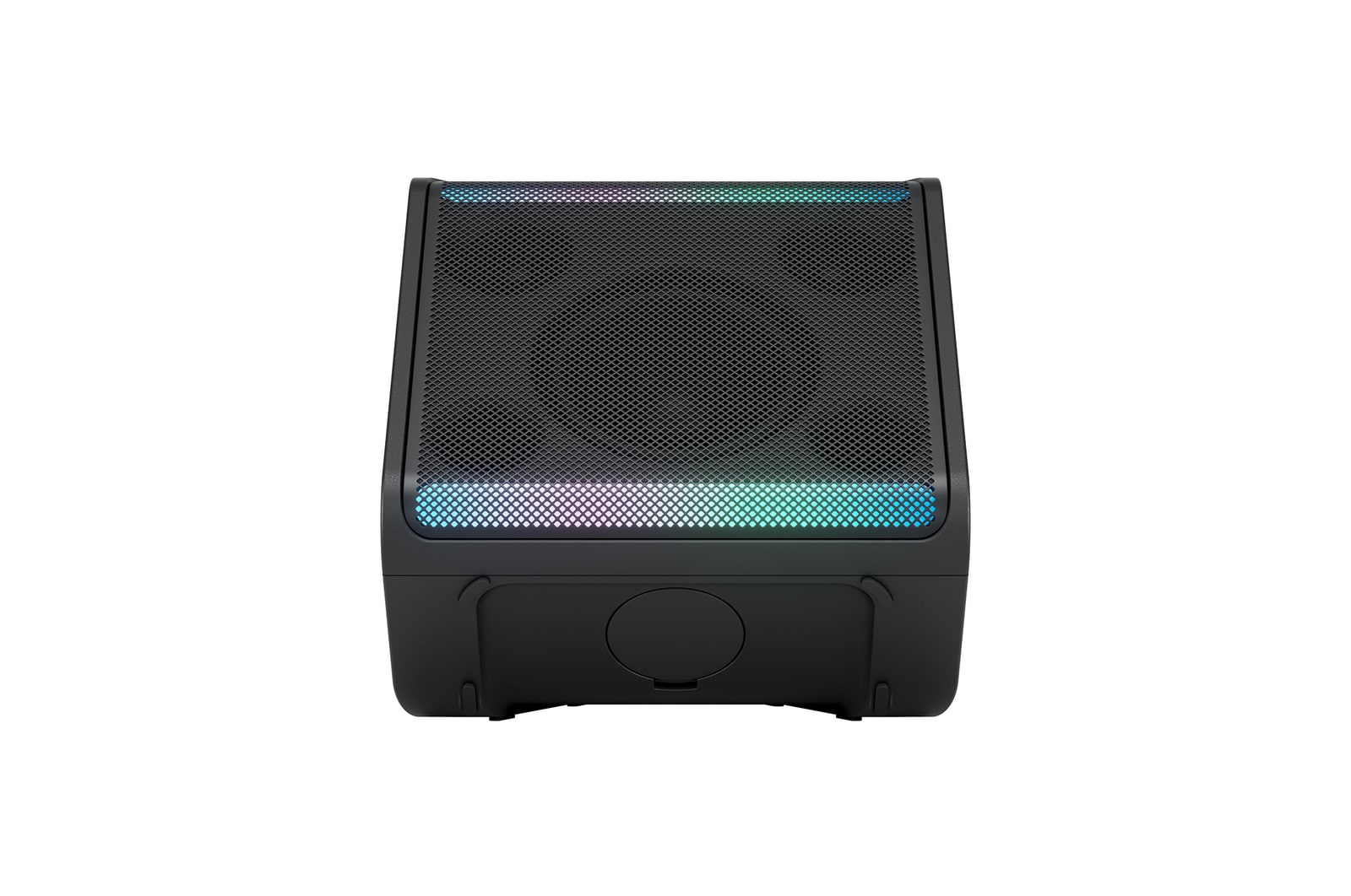 Vista frontal de la LG xboom Stage 301 by will.i.am | Bocina Bluetooth portátil | xboom Signature Sound para fiestas y escenarios