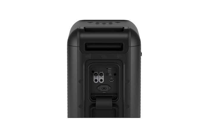 Close up of a bottom, showing speaker stand mount.