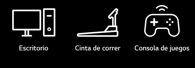 Pictogram images of desktops, treadmills, and game console, which are representative devices that can be implemented with plug & wireless functions.