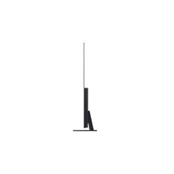 Front view and side view of LG OLED evo AI C5 4K Smart TV showing its length, width, height, and depth dimensions.