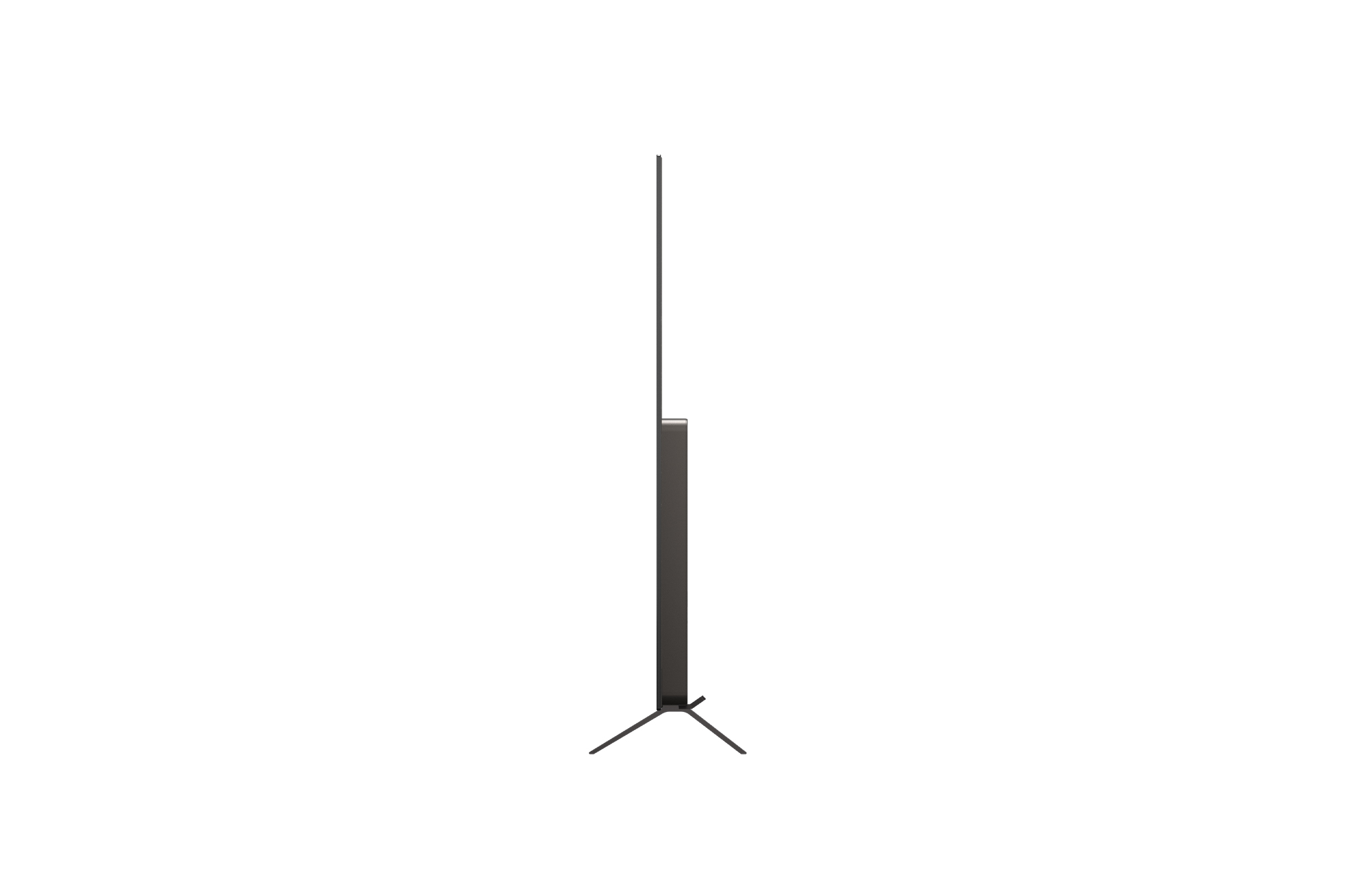 Front view and side view of LG OLED AI B5 4K Smart TV showing its length, width, height, and depth dimensions.