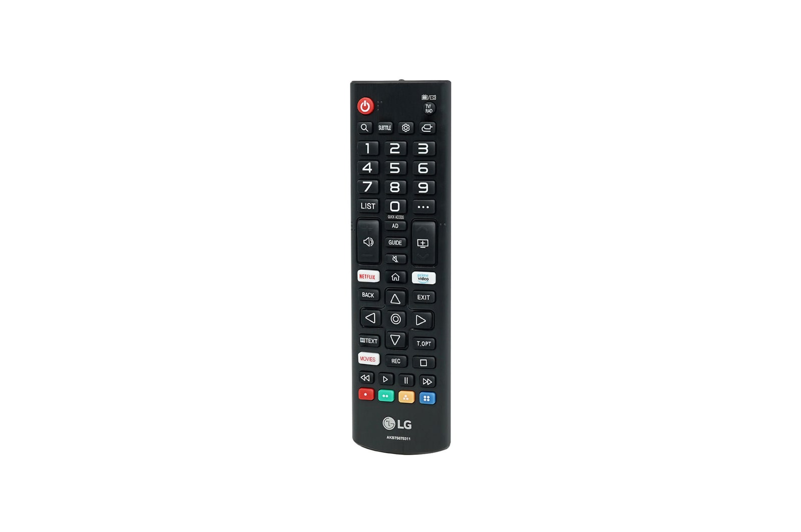 Front view of TV Remote Controller AKB75675311