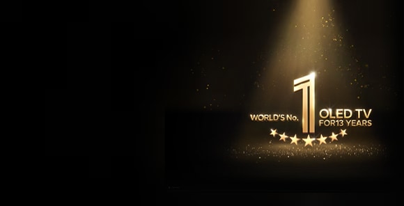 this image is World No1 OLED TV award banner