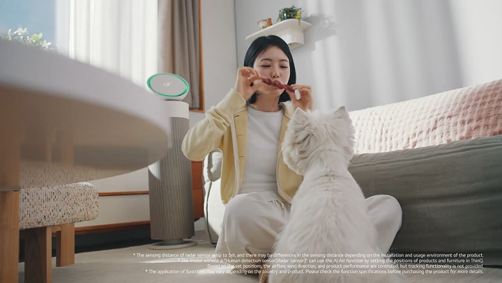 SHIN YE EUN resting in the living room with LG products