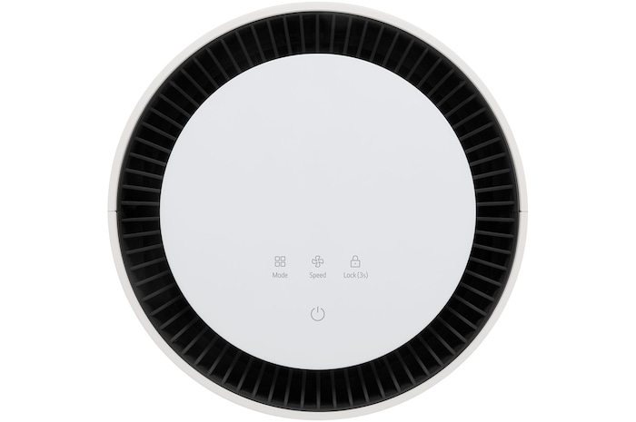 Close-up of LG air purifier's top display