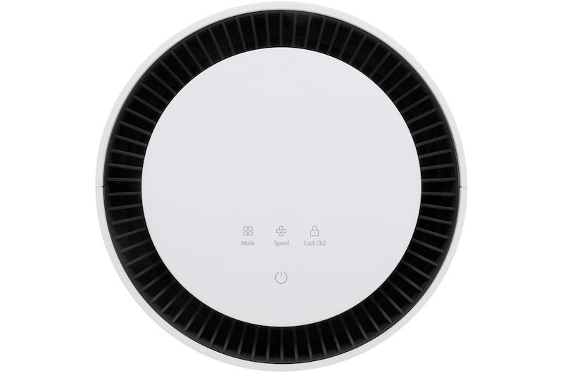 Close-up of LG air purifier's top display