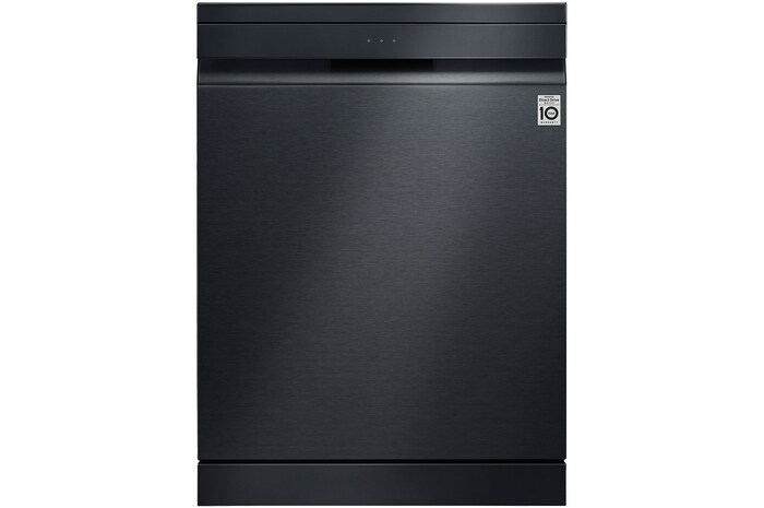 Front view of 60cm QuadWash™ Freestanding  Dishwasher with TrueSteam™ and Easy Rack™ Plus. DFC335HM.ABMREML