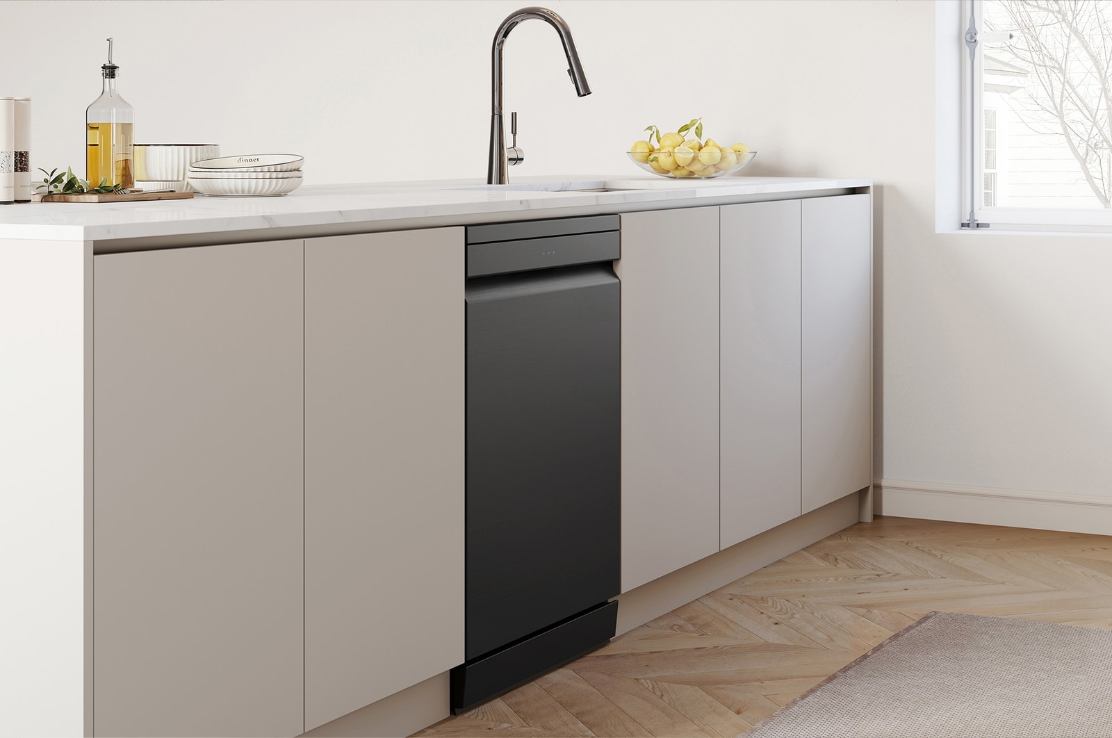 interior shot featuring lg dishwasher