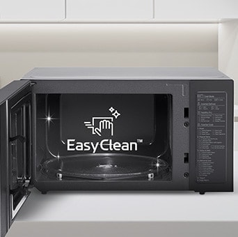 The front neochef microwave oven with easyclean logo on it.	
