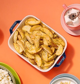 It shows a wedge potato fried by LG NeoChef™ 