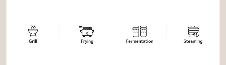 Theses are grill, frying, fermentation, steaming icons.