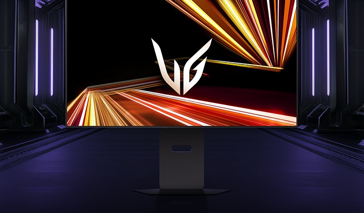 Front image of the UltraGear™ 32gx870a gaming monitor.	