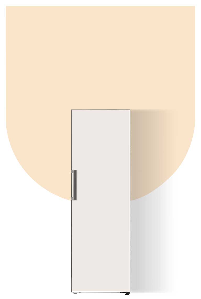 It shows a mist mint color LG Larder Objet Collection.