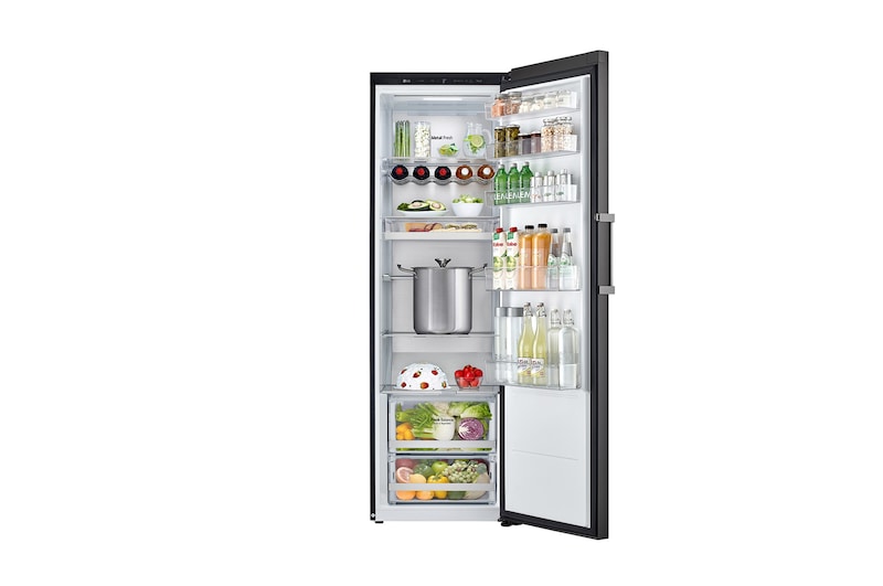 Front open view with foods