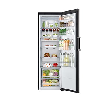 Front open view with foods