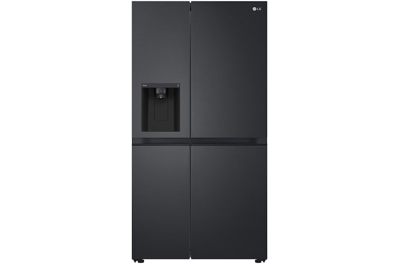 Front view of [Subscribe] 635l Side by Side Fridge in Matte Black, GC-L257KQKR