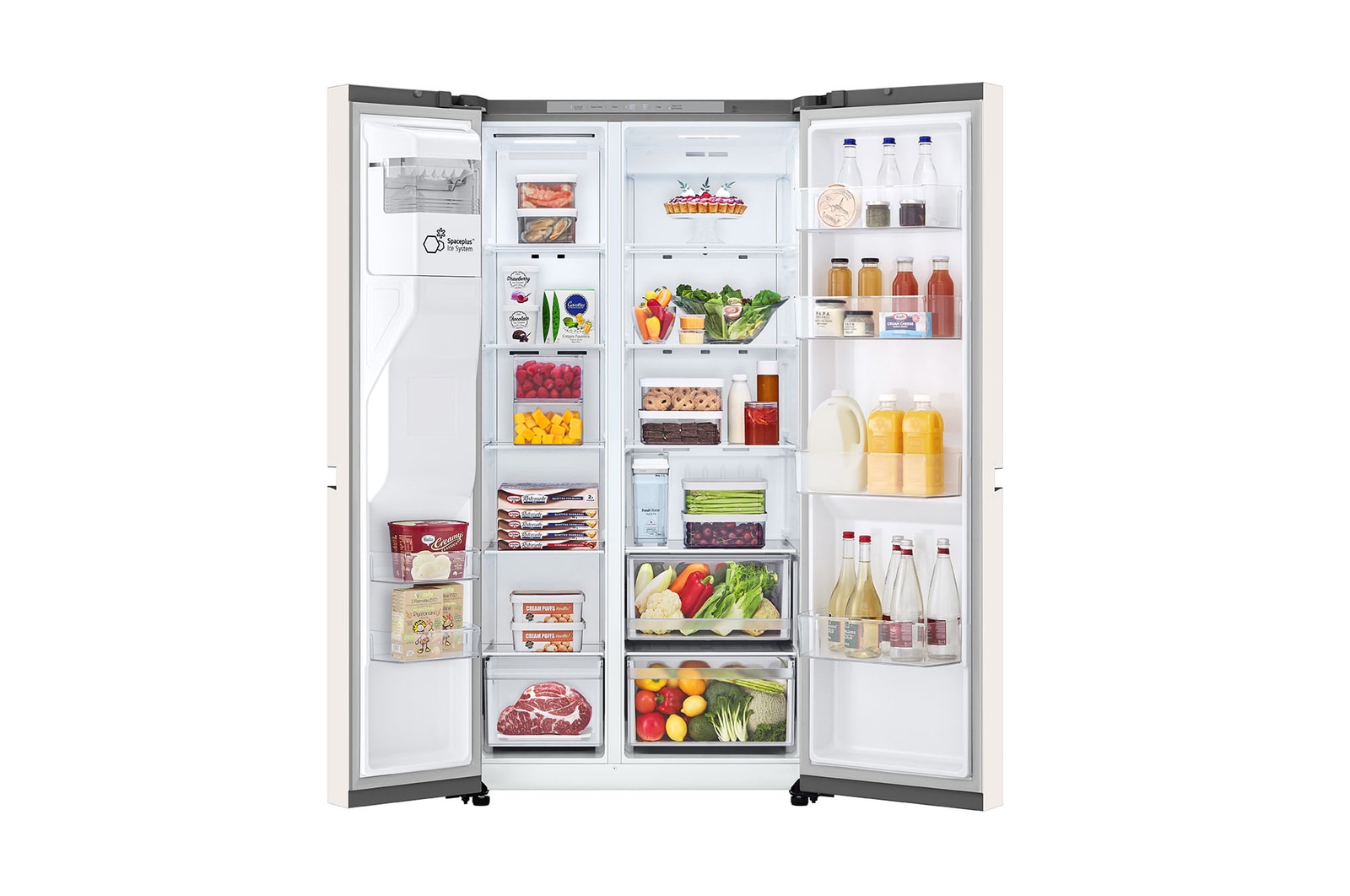 LG 635l Side by Side Fridge in Beige White, GC-L257KQKW