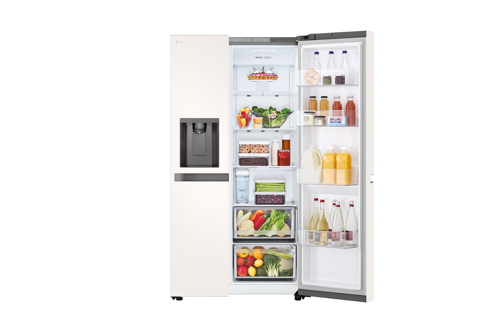 LG 635l Side by Side Fridge in Beige White, GC-L257KQKW