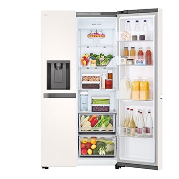 LG 635l Side by Side Fridge in Beige White, GC-L257KQKW
