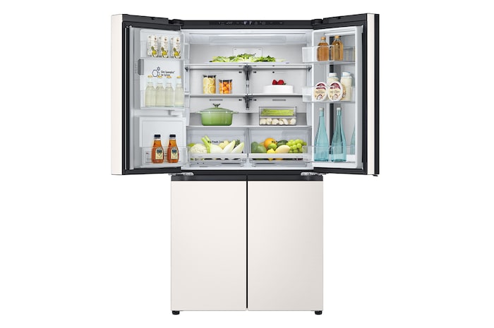 top shelf open with food 