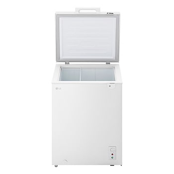 LG chest freezer inside storage space view