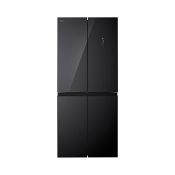 Front view of 400l French Door Fridge in Black Glass Finish GCFB41FPGAM