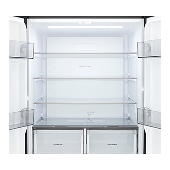 lg multi door refrigerator top compartment open view