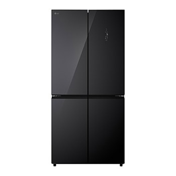 Front view of 502l French Door Fridge in Black Glass Finish GCFB48FPGAM