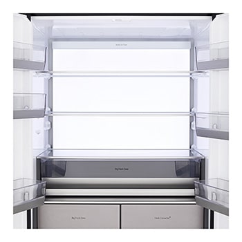 lg multi door refrigerator top compartment open view