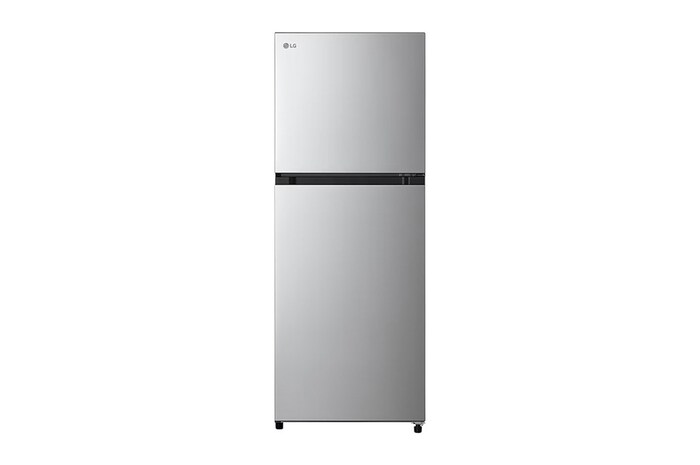 Front view of 235L Top Freezer Refrigerator Essence Matte Black with LinearCooling and Deodorizer. (GN-B212PQNF.ADSRLML)