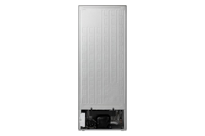 Back view of 235L Top Freezer Refrigerator Essence Matte Black with LinearCooling and Deodorizer.