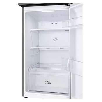 Handle view of 235L Top Freezer Refrigerator Essence Matte Black with LinearCooling and Deodorizer.