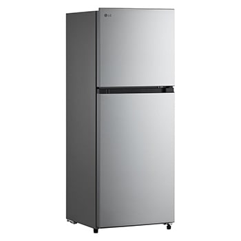 Left side view of 235L Top Freezer Refrigerator Essence Matte Black with LinearCooling and Deodorizer.
