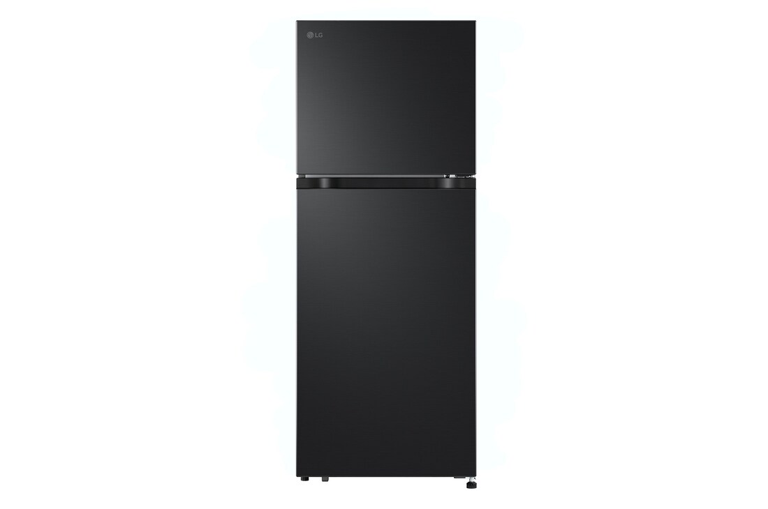 Front view of 235L Top Freezer Refrigerator Essence Matte Black with LinearCooling and Deodorizer. (GN-B212PQNR.ADSRLML)
