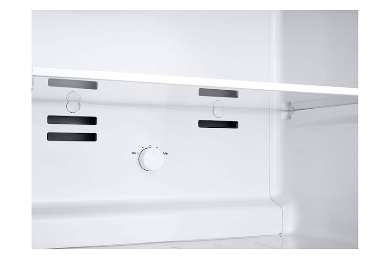 Temperature control view of 235L Top Freezer Refrigerator Essence Matte Black with LinearCooling and Deodorizer.