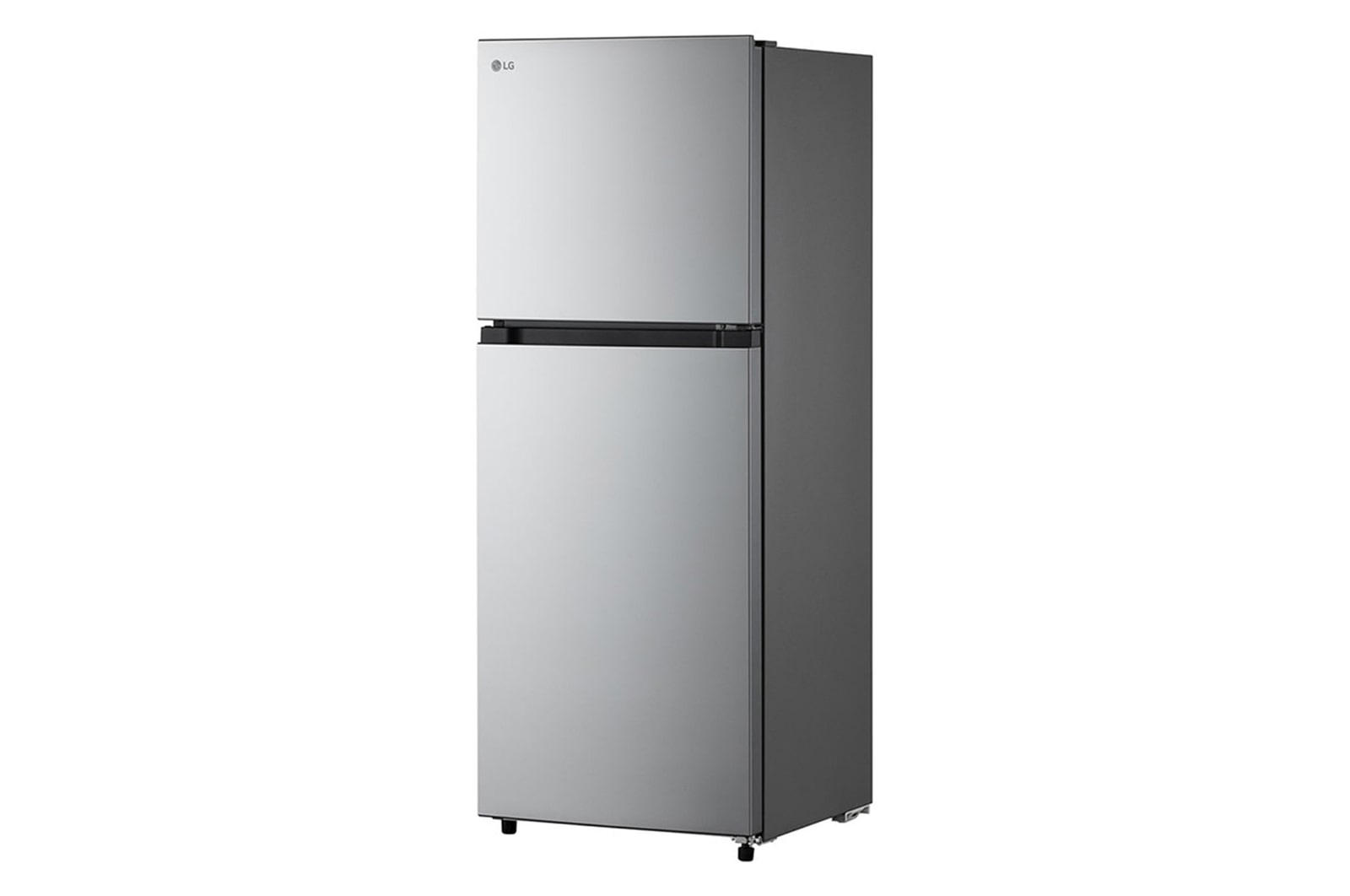 Right side view of 235L Top Freezer Refrigerator Essence Matte Black with LinearCooling and Deodorizer.