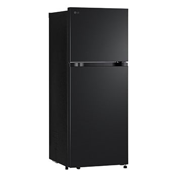 Left side view of 235L Top Freezer Refrigerator Essence Matte Black with LinearCooling and Deodorizer.