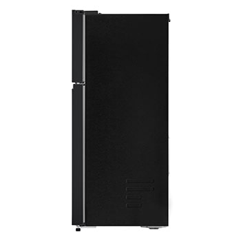 Side view of 235L Top Freezer Refrigerator Essence Matte Black with LinearCooling and Deodorizer.