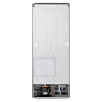 Back view of 235L Top Freezer Refrigerator Essence Matte Black with LinearCooling and Deodorizer.
