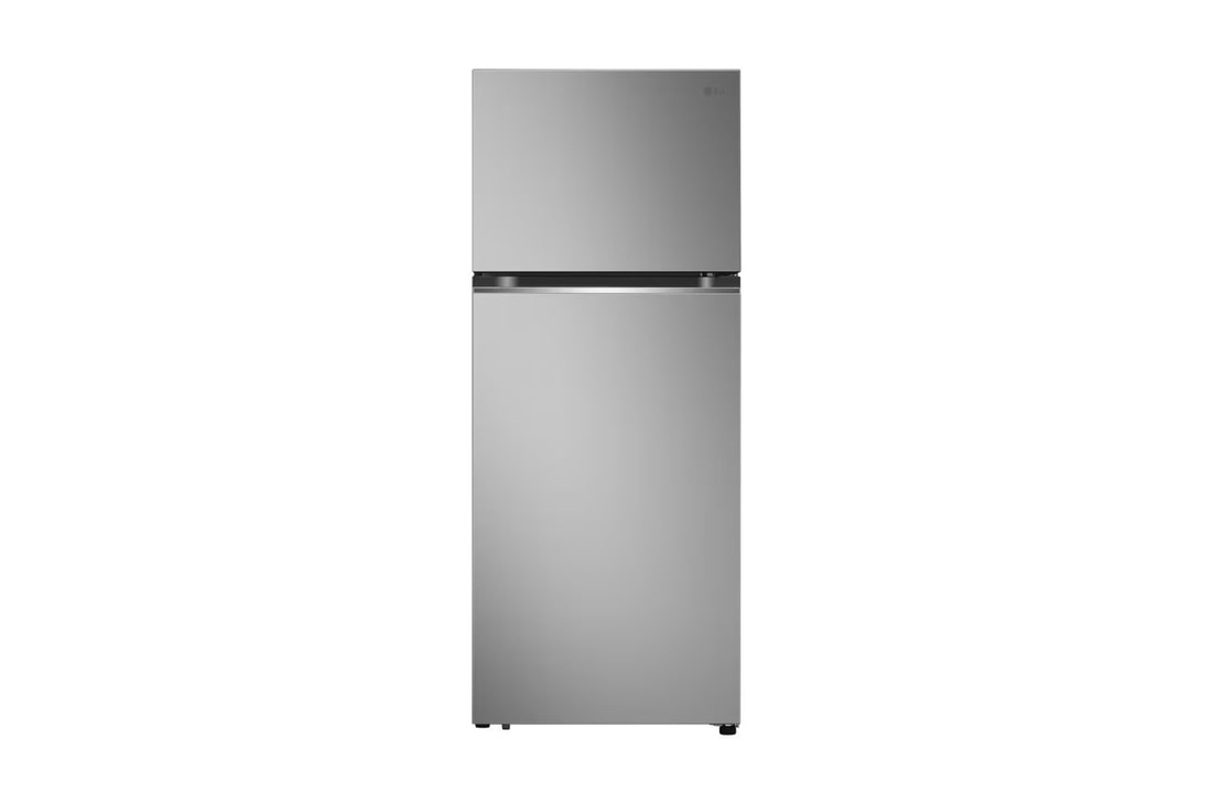 Front view of 423L Top Freezer Fridge in Prime Silver Finish, GN-B392PFFK