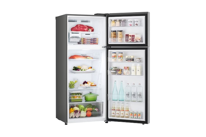 Left perspective door open with food