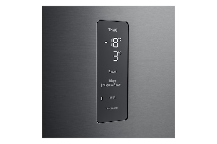 Touch control panel on refrigerator door