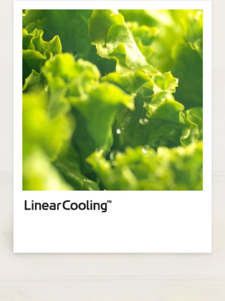 lg refrigerator linear cooling keeps food fresh for up to 7 days with plus or minus 0.5 celcius temperature control.