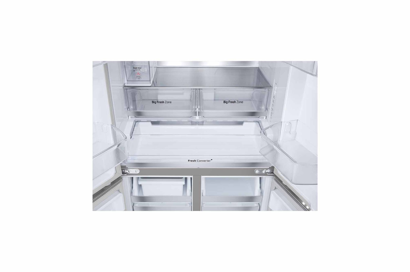 Bottom drawer open without food