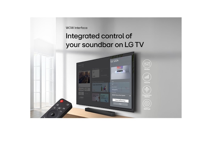 USP card: WOW Interface Integrated control of your soundbar on LG TV